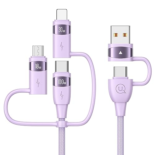 Pluggify 100W Multi USB Kabel, 6 in 1 Multi Ladekabel USB C Kabel PD 5A Schnellladekabel U S B A/C auf U SB C[100W] / iP[30W] / Micro[18W] Mehrfach Universal Ladekabel für Laptop Handy 1.2M von Pluggify