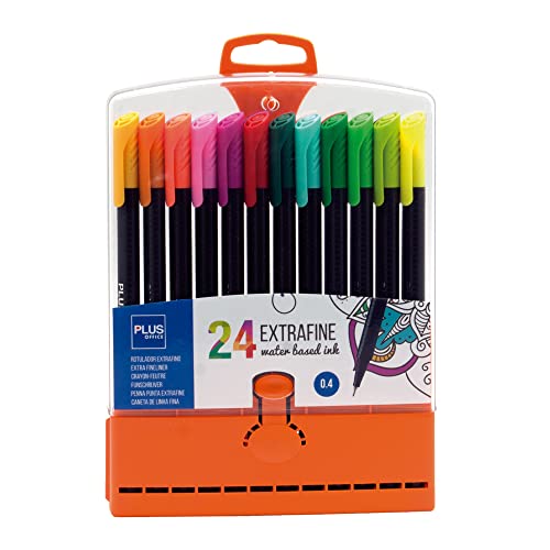 Filzstift Extrafine Plus Office Kapsel 24 Stück farbig sortiert von Plus Office