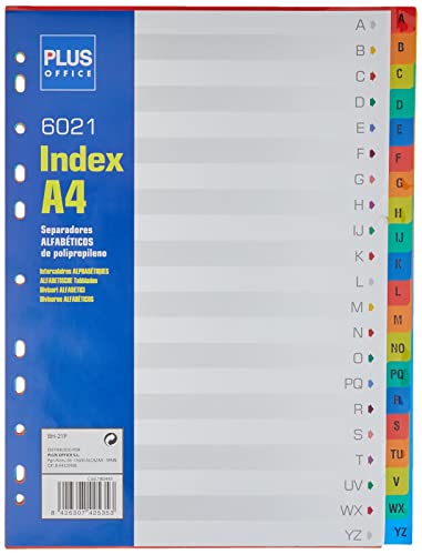 Plus Office HJ-21P Alphabetisches Register, aus Polypropylen, 1 Separator mit 20 Briefbögen von Plus Office