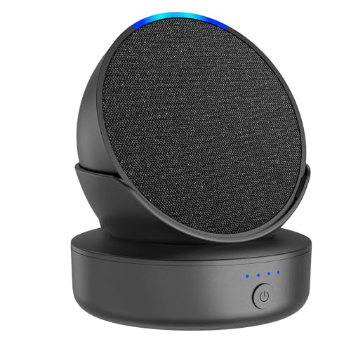 PlusAcc Akku für POP - Tragbare Akkustation，Batterie für Wohnzimmer Küche Schlafzimmer Outdoor für Google Nest POP (Ohne Lautsprecher) (Schwarz) von PlusAcc