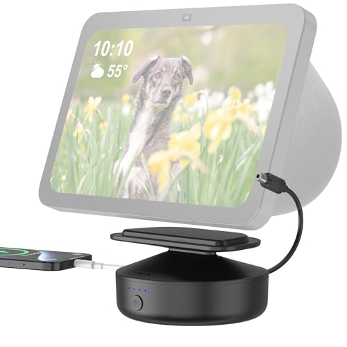 PlusAcc Akku für Sh○w 8 (3. Generation) - 10000 mAh tragbarer Batterie, einstellbare Akkustation mit USB-C Ausgangsanschluss kompatibel mit iPhone, LG Smartphone & Sh○w 8 3. Gen(Schwarz) von PlusAcc