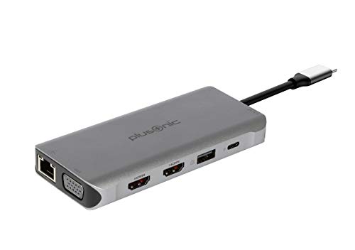 Plusonic USB-C Docking Adapter 8 in1 with HDMI/VGA/LAN/USB von Plusonic