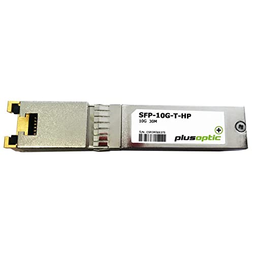 Plusoptic SFP-10G-T-HP Copper 10000 Mbit/s SFP+ Netzwerk-Sendermodul (Kupfer, 10000 Mbps, SFP+, 30 m, Silber, Metall) von Plusoptic