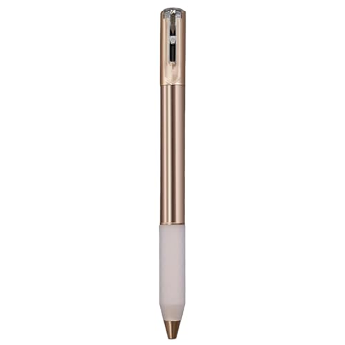 Pluuttiem Geometrischer Knisterstift Aus Metall Fidget, Stressabbau-Metallformverschiebungs-Switchpen, 0,5 mm Einziehbarer Gelstift, Champagnergold von Pluuttiem
