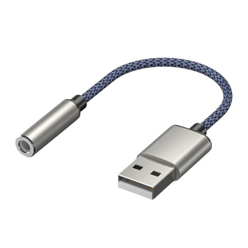 Pluuttiem USB-auf-3,5-mm-Audiokabel, USB-A auf 3,5-mm-Buchse, Externe Stereo-Soundkarte, Kopfhörer-Mikrofon-Soundadapter, Silber & Blau Pluuttiem USB-auf-3,5-mm-Audiokabel, USB-A auf 3,5-mm-Buchse, Externe Stereo-Soundkarte, Kopfhörer-Mikrofon-Soundadapter, Silber & Blau von Pluuttiem