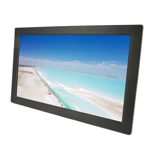 18,5 Zoll Digitaler Fotorahmen, 180 -Grad -Weitwinkel 100‑240V Elektronischer Fotorahmen IPS HD Bildschirm 1366x768 für den Laden für Büro (EU-Stecker) von Plyisty