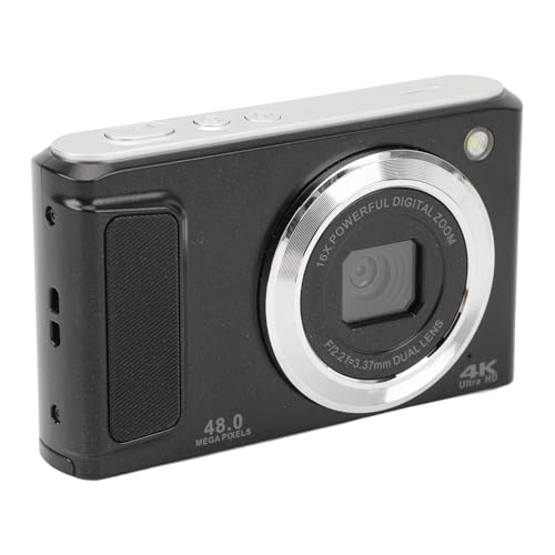 48MP Vlogging Camera, 4K UHD 16x Digital Zoom Digitalkamera für die Fotografie Stabil (Black) von Plyisty