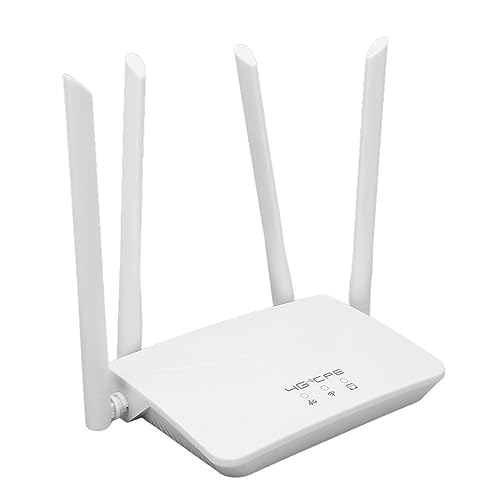 Plyisty 4G LTE Wireless Modem Router, 300 Mbit/s Freigeschalteter Mobiler WLAN-Hotspot-Router, 4 High-Gain-Antennen, mit SIM-Kartensteckplatz, für den Heim- und Bürogebrauch (EU-Stecker) von Plyisty