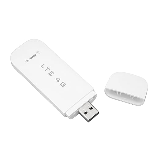 4G Mobile WiFi Hotspot, Support SIM -Karte 150 Mbit/S LTE 4G USB Modem Safety Multi -Geräte Verbindungsverbindung Support Schnell und Stabil für Laptops (White) von Plyisty