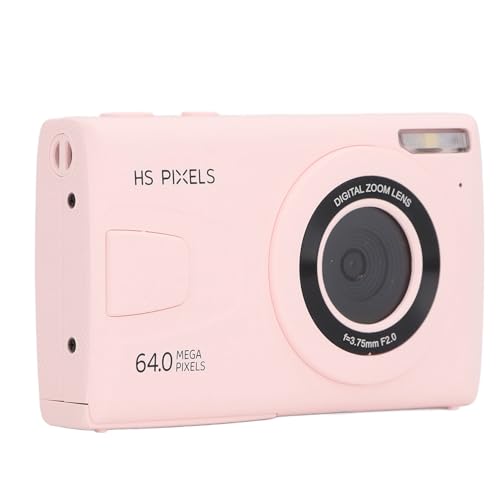 64-MP-Digitalkamera, 4K Ultra HD 18-facher Digitalzoom-Kompaktkamera mit 2,8-Zoll-IPS-Farbbildschirm, Mikrofon, CMOS-Sensor, für Kinder, Studenten, Kinder und Jugendliche von Plyisty