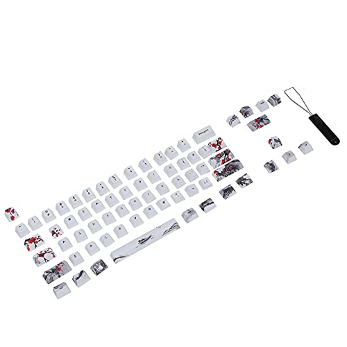 71 Tasten PBT Wangjiang Plum Blossome Keycap Design 5-seitige Sublimation Kompatibel mit 61/64 für DIY Mechanische Tastatur von Plyisty