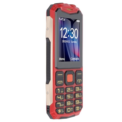 Älteres Mobiltelefon, 2G Senior Handy Clear Sound Dual SIM Dual Standby für den Täglichen Gebrauch (Rot) von Plyisty