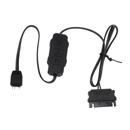 ARGB-Controller 5V 3Pin RGB-Controller, SATA-Netzteil-Lichtstreifen-Fernbedienung, für PC-Lüfter, Lichtstreifen (Black) von Plyisty