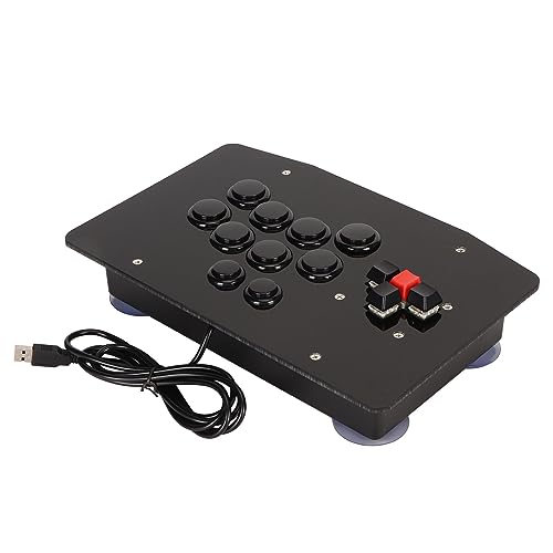 Arcade-Spiel-Kampf-Joystick, Präzise Steuerung, USB 2.0-Schnittstelle, DIY Arcade-Joystick für PC-Emulatoren, OBSF 24 30, 8 Aktionstasten von Plyisty