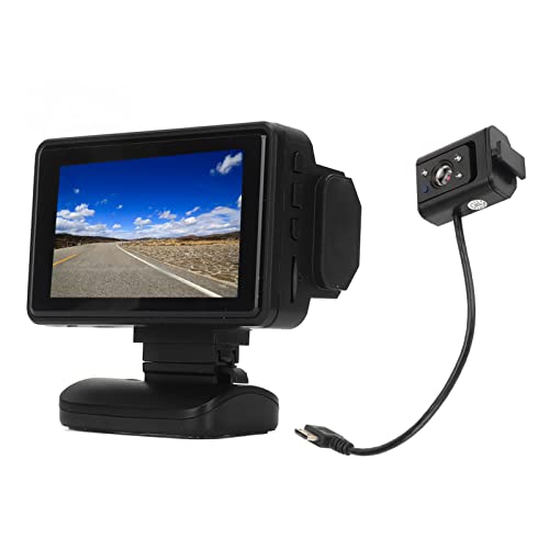 Auto-Dashcam, Zweikanal-1080P-HD-Dash-Kamera Vorne und Hinten, 6-Glas-Premiumobjektiv, um 360 Grad Drehbar, Bewegungserkennung, Loop (F9) von Plyisty