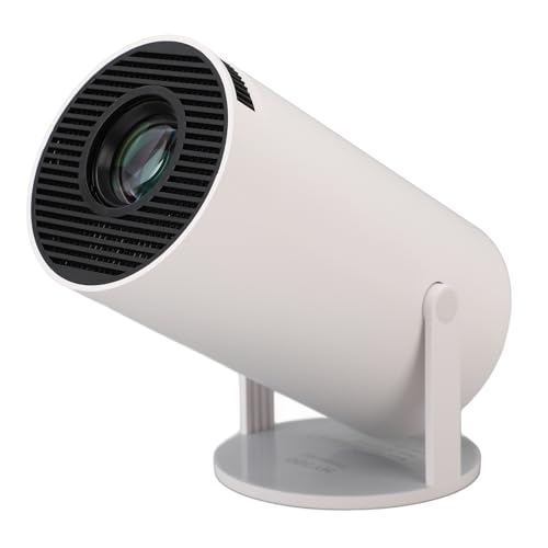 Auto Keystone Tragbarer Projektor, 300 ANSI Smart Projektor mit WiFi 6 BT 5.2, 270° Drehung, Heimvideoprojektor mit HDMI/USB/AUX, Integriertes Android 11.0 OS (EU-Stecker) von Plyisty