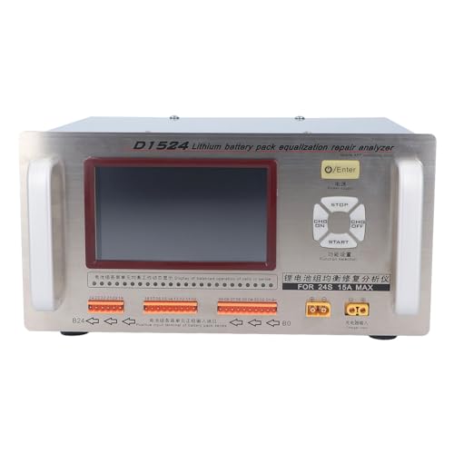 Battery Equalizer und Analysator, Hohe Genauigkeit 5 Zoll Touchscreen Battery Equalizer 110-220 VAC 0 Bis 15A Einstellbar für Tragbare Kraftwerk (EU-Stecker) von Plyisty