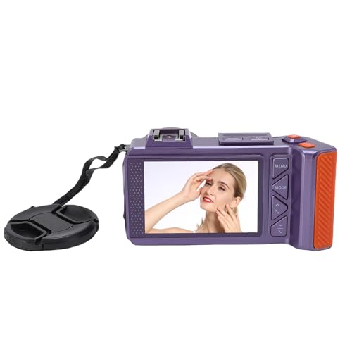 Camcorder -Videokamera, 4K 70MP 50x Digital Zoom Auto Focus F1.8 DSLR Vlogging -Kamera, WLAN, 2 Bildschirmvorderseite, Hot Shoe, Support Bis zu 512 GB (violett) von Plyisty