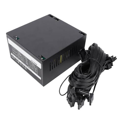 Desktop-Computer-Netzteil, ATX 600W Modulares Netzteil mit 120mm Schwarzem Lüfter, Passive Vollspannung, Ununterbrochenes Gaming-PSU für 10, Vista von Plyisty