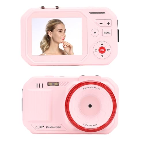 Digitalkamera, 48MP Dual -Bildschirme Kamera, 16x Zoom, Autofokus mit Hoher Geschwindigkeit, WLAN -Digitalkamera mit 2,8 -Zoll -HD -Farbanzeigebildschirm, Live -Vorschau (PINK) von Plyisty