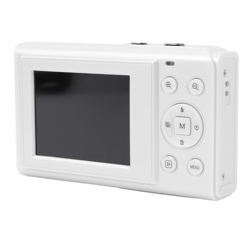 Digitalkamera, AutoFocus Webcam 44MP Anti Shake Tragbare Digitalkamera 2.4 -Zoll -IPS Bildschirm mit USB Kabel für die Fotografie (White) von Plyisty