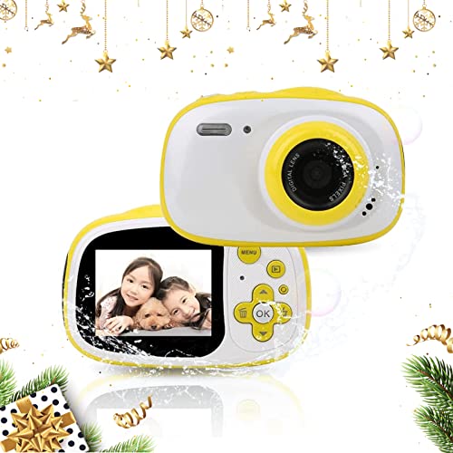 Digitalkamera für Kinder, Kinderkamera mit Bluetooth- und Taschenlampenfunktion.1000mAH, wasserdicht, Drop Resistance Kinderkamera, HD 2.0Inches Bildschirmkamera Kinder.(Gelb) von Plyisty