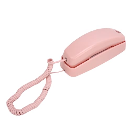 Festnetzhelandtelefon für Heimelndes, Kabeltes Telefon Wandmontierbar Kleiner Großer Button Leichtes Senior Friendly Friendly for Hotel (Rosig) von Plyisty