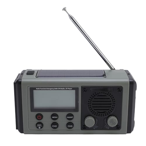 Handkurbel Notfallradio, 10000 MAH Solar Radio mit Starker Leichter Taschenlampe, DAB -FM -Sendung und BT -Lautsprecher, IPX6 Water Proof für Home Outdoor Notfall (Green) von Plyisty
