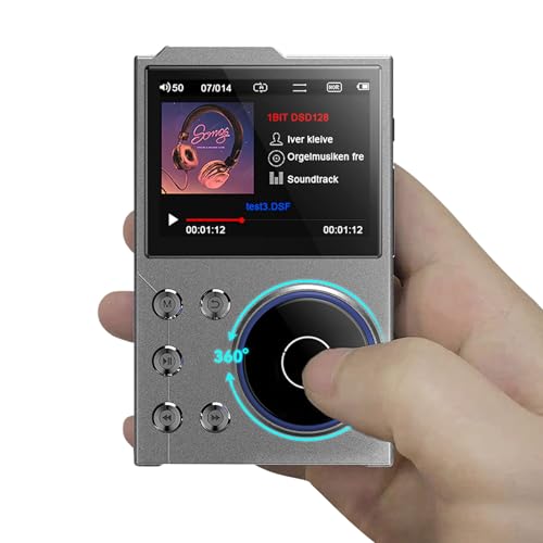 HiFi-MP3-Player mit Bluetooth, Verlustfreier DSD-DAC-FLAC-Player, Hochauflösender Musik-Player, Tragbarer Audio-Player mit 750-mAh-Akku von Plyisty