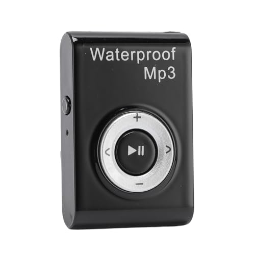 IPX8 wasserdichte MP3 -Player, Musikplayer mit Rückenclip, Eingebaut in 8 GB Speicher, Unterwasser -MP3 mit Kopfhörer Zum Surfen, Schwimmwassersport, Laufen (Black) von Plyisty