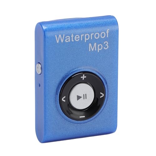 IPX8 wasserdichte MP3 -Player, Musikplayer mit Rückenclip, Eingebaut in 8 GB Speicher, Unterwasser -MP3 mit Kopfhörer Zum Surfen, Schwimmwassersport, Laufen (Blue) von Plyisty