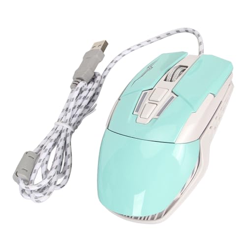 Kabelgebundene Gaming-Maus, Ergonomische Maus, Optische USB-Computermäuse mit RGB-Hintergrundbeleuchtung, 4 Einstellbare DPI Bis zu 3200, 6 Tasten, Sportwagenform (Green) von Plyisty