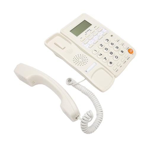 Kabelphone, Big Button Skid Widerstand Telefon mit Kabel Mehrzweckschutz für Schlafzimmer für das Hotel (White) von Plyisty