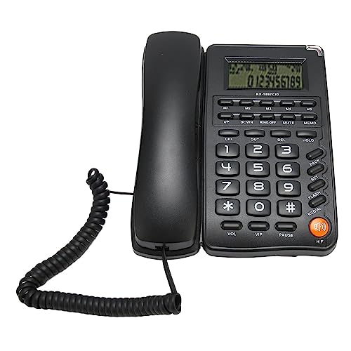 Kabelphone, Kabel Telefon, das Große Energie für das Schlafzimmer für Büro Spart (Black) von Plyisty