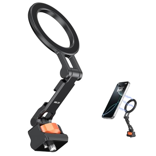 Kaltschuh Telefonhalterhalter, Magnetischer Telefonhalter mit 1/4 Schraube, Horizontal/vertikaler, Faltbarer Mobiltelefonständer für 12 13 14 15 16 Serie, Live Streaming, Kaltschuh Telefonhalterhalter, Magnetischer Telefonhalter mit 1/4 Schraube, Horizontal/vertikaler, Faltbarer Mobiltelefonständer für 12 13 14 15 16 Serie, Live Streaming, von Plyisty