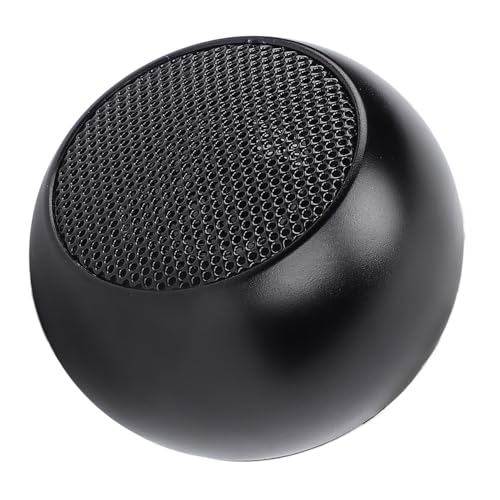 Kleiner Lautsprecher, Tragbarer Kabelloser Bluetooth-Lautsprecher, Kleine -Metalllautsprecher, Bass, 360-Grad-Surround, für Wandern, Radfahren, Zuhause (Black) von Plyisty