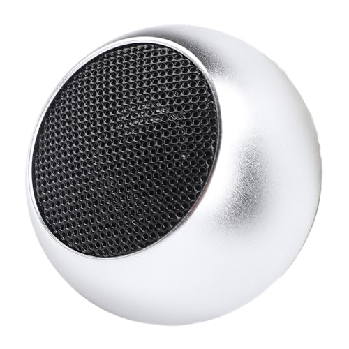 Kleiner Lautsprecher, Tragbarer Kabelloser Bluetooth-Lautsprecher, Kleine -Metalllautsprecher, Bass, 360-Grad-Surround, für Wandern, Radfahren, Zuhause (Silver) von Plyisty