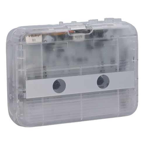 Kompakter Kassette Player, Kassette -Player 3,5 -mm -Jack Stereo -Sound Einfach zu Verwenden mit Kopfhörer Zum Hören von Musik (Black) (Transparent) von Plyisty