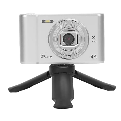 Kompaktkamera, 50 MP, 4K-Auflösung, CMOS-Sensor, Foto-Videokamera, 800 MAh Li-Akku für Reiseaufnahmen (64GB) von Plyisty