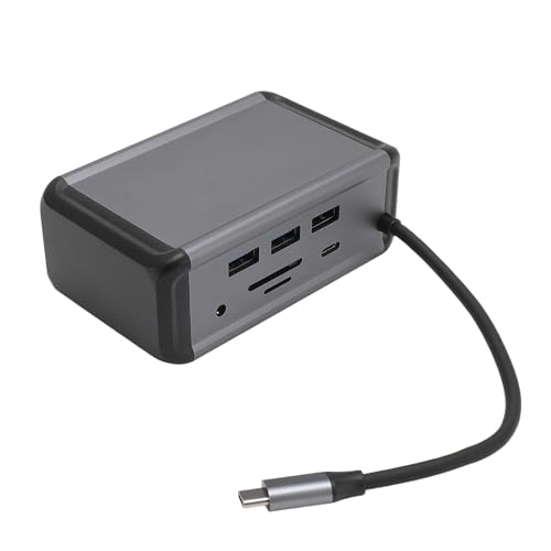 Laptop-Dockingstation, 12-in-1-USB-C-Hub, mit VGA-Schnittstelle und PD-Anschluss, Unterstützt 10, 100 Mbit/s Bandbreite, für Effiziente Datenverarbeitung von Laptop-Computern von Plyisty