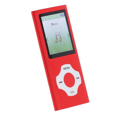 MP3-MP4-Player, Digitaler Musikplayer mit 1,8-Zoll-Bildschirm und Bluetooth 5.0, Integrierter 16-GB-TF-Karte, Unterstützt Video, Sprachaufzeichnung und Mehr (Rot) von Plyisty