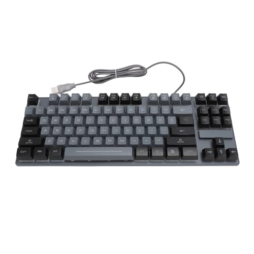 Mechanische Gaming-Tastatur, Kabelgebundene USB-Tastatur mit 87 Tasten und RGB-Hintergrundbeleuchtung, High- und Low-Key-Layout-Design, für Laptop, Desktop, PC-Spiele von Plyisty