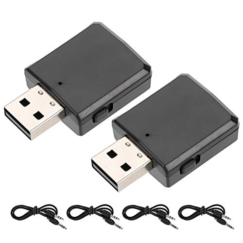 Plyisty 2 Stück USB Bluetooth 5.0 Audio Transmitter Empfänger, 2 in 1 Bluetooth Transmitter Drahtloser Audio Adapter, mit 3,5 mm Kabel, für TV Car PC von Plyisty