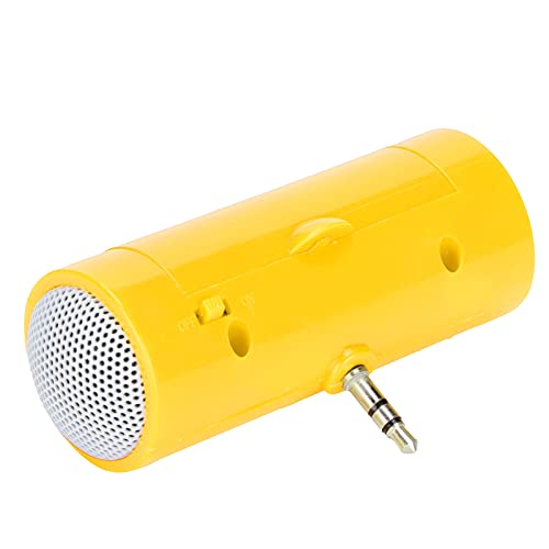 Plyisty 3,5-mm-Klinken-Minilautsprecher, Tragbarer -Stereo-Plug-In-Lautsprecher, Kompatibel mit 3,5-mm-Audiosteckern für Geräte, Smartphones, Tablets, Laptops, MP3, MP4 Usw.(Gelb) von Plyisty