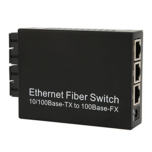 Plyisty Dual Fiber Singlemode, Kompakter Tragbarer Glasfaser-Medienkonverter, 100 Mbit/s Ethernet, 10 M 100 Mbit/s Ethernet CAT5E CAT6, SC-Port, Tx1310 Nm (EU-Stecker) von Plyisty
