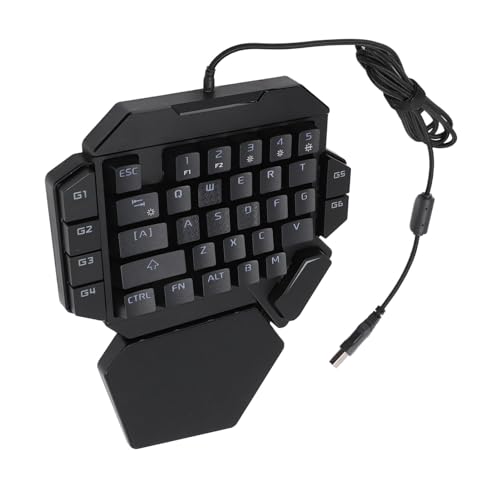 Plyisty Einhändige Mechanische RGB-Gaming-Tastatur, Tragbare -Gaming-Tastatur mit 35 Tasten, Blauem Schalter und Handballenauflage, 6 Makro-Aufzeichnungstasten, Ergonomische Tastatur mit von Plyisty