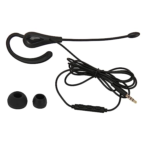 Plyisty Einzel-Ohrhörer, Kabelgebundener EIN-Ohr-Kopfhörer mit HD-Sound, Mikrofon mit Geräuschunterdrückung, Seitliches Business-Headset, Superleicht, äußerst Bequem, für von Plyisty