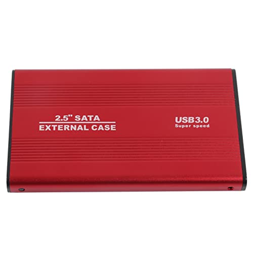 Plyisty Externes USB 3.0-Festplattengehäuse, Bis zu 5 Gbit/s Übertragungsrate 2,5-Zoll-Festplattengehäuse mit Aluminiumgehäuse für Externe Festplatte, Unterstützt 4 TB (Rot) von Plyisty