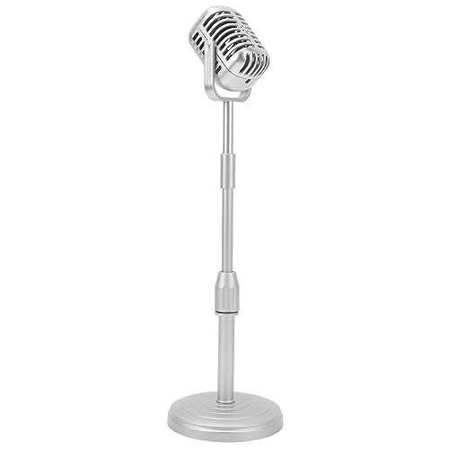 Plyisty Falsches Modell des Retro -Mikrofons, Tragbare Multifunktionale Requisiten mit Einem Retro -Mikrofon, das üblicherweise für die Fotografie Verwendet Wird (Silver) von Plyisty