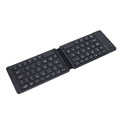 Plyisty Faltbare Tastatur BT3.0, Schnelles Tippen, Leise Tasten, Kompakte Größe, Breite Kompatibilität, Kabellose -Tastatur mit 120-mAh-Akku für IOS, Win, Reisen und (Black) von Plyisty